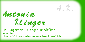 antonia klinger business card